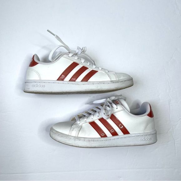 ADIDAS Grant Court White and Pink Sneakers Size 6.5 - Picture 1 of 9